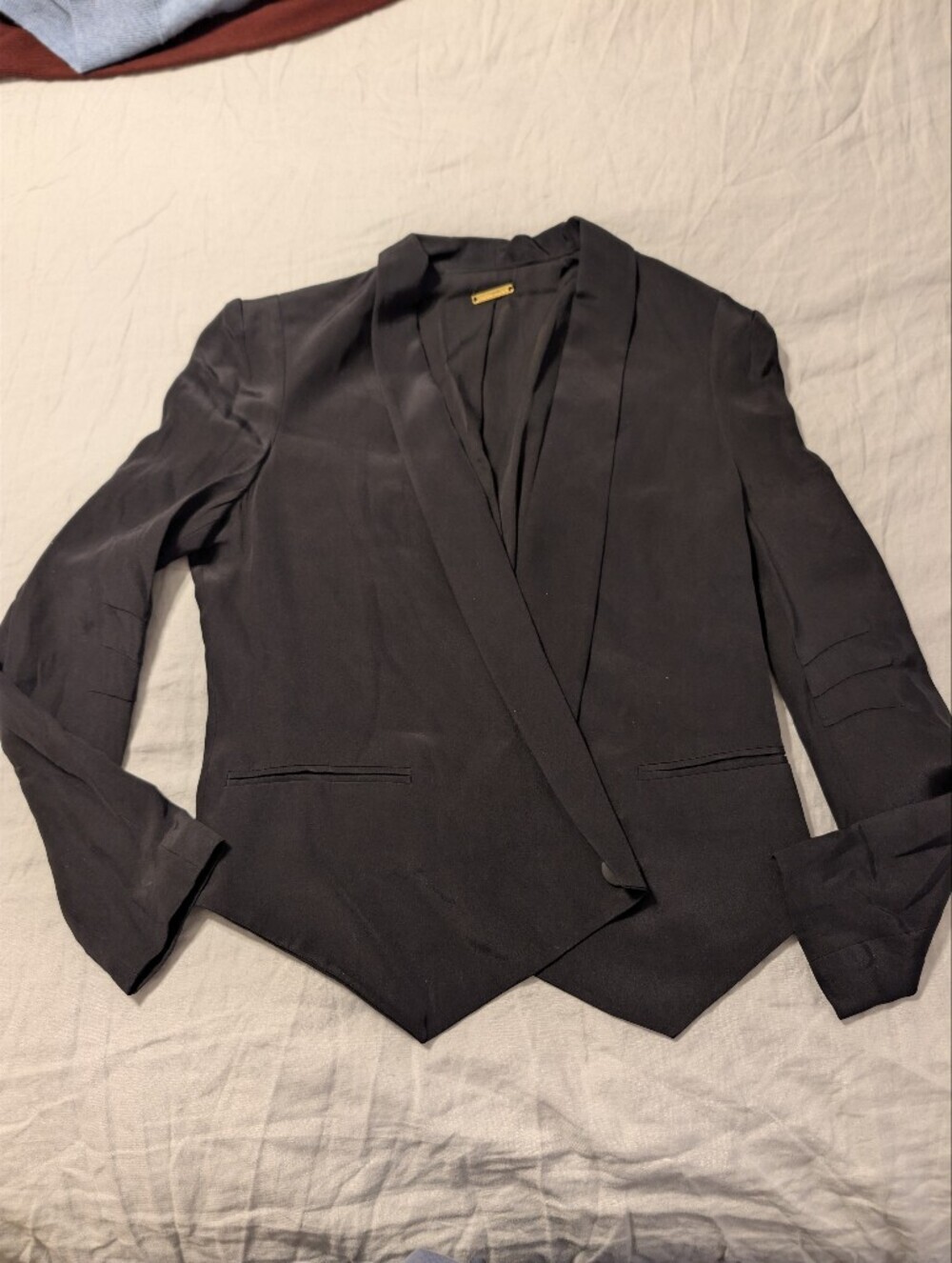Rebecca Minkoff "Becky" Asymmetric 100% Silk Blazer Jacket Red M NWOT